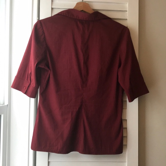 Brass Plum short sleeve burgundy blouse - Picture 2 of 6